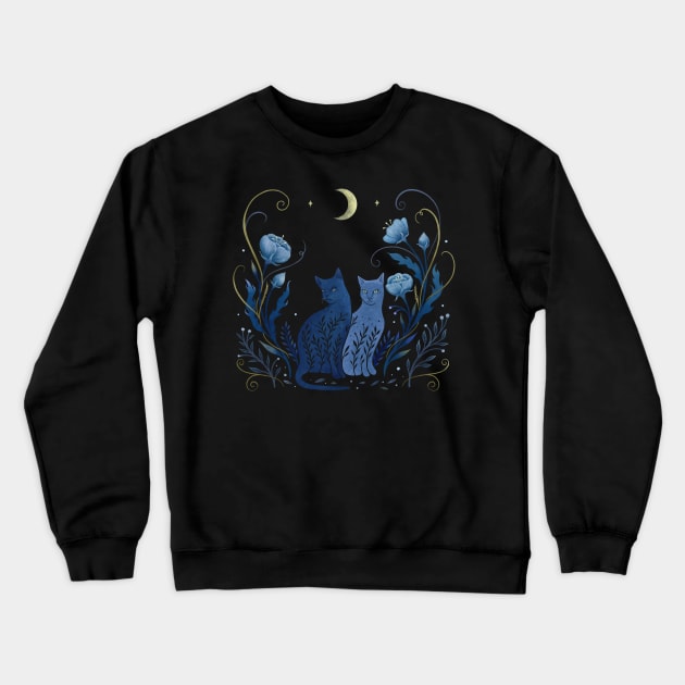 Two Cats Crewneck Sweatshirt by Episodic Drawing